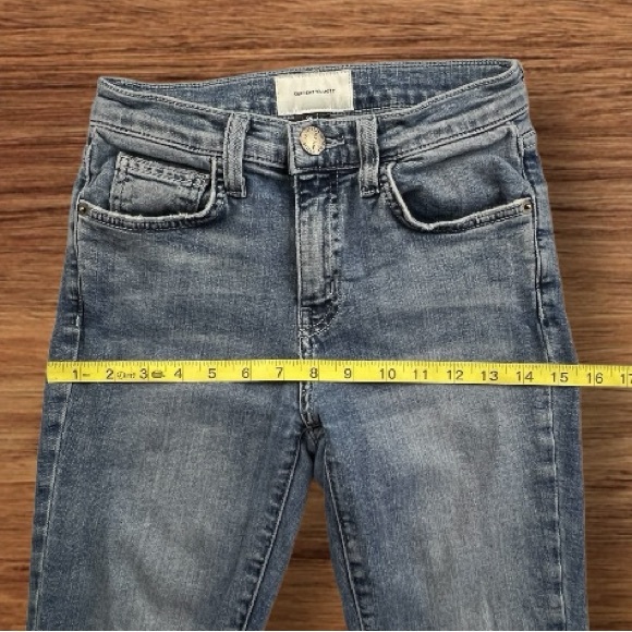 Current/Elliott Skinny Mid-Rise Raw Hem Distressed Jeans Sz: 25 - Picture 10 of 16